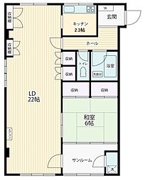 メグロマンション 1LDKの間取図画像