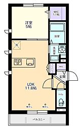 BronnleyCourt 1LDKの間取図画像