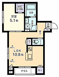 エクセルコート渋谷本町 1LDKの間取図画像