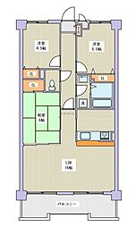 サンロードステーション郡山1 3LDKの間取図画像