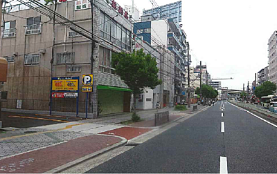 外観:南港通りに面しています 外観:南港通りに面しています