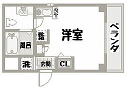セレブコートヒラノ ワンルームの間取図画像