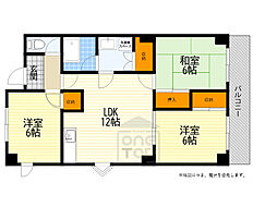 清涼ハイツ 3LDKの間取図画像