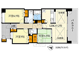 ジオ千里桃山台4番館 14階3LDKの間取り