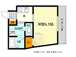 ビレッジ桃山 1DKの間取図画像