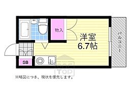 カルムイズミ ワンルームの間取図画像