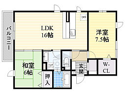 ライブリーヒルズ 2LDKの間取図画像