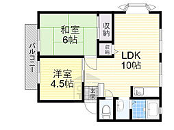ラフォーレ箕面2棟 2LDKの間取図画像