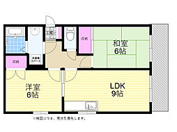 ウィンドミール 2LDKの間取図画像