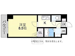 ビエラコート岸部中 1Kの間取図画像