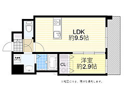 Alivis Shimo-Shinjo SoL TERRAC 1LDKの間取図画像