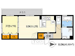 ノース・グレーシア 1LDKの間取図画像