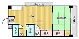 メゾンクレサンテーム菊華コーポ 1LDKの間取図画像