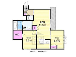 HRKレジデンス豊中 2LDKの間取図画像