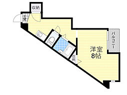 メゾンクレスト ワンルームの間取図画像