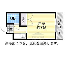 メゾンクレール ワンルームの間取図画像