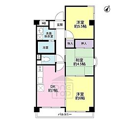 レジデンス鷹ケ巣 3DKの間取図画像