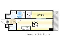 ビエラコート岸部中 1LDKの間取図画像