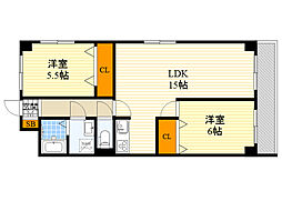 コーポイラス 2LDKの間取図画像
