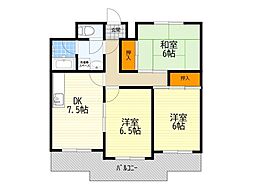 メゾングリーンヒル 3DKの間取図画像