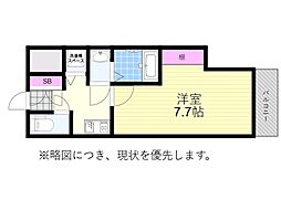 ヴェリテ三国 1Kの間取図画像