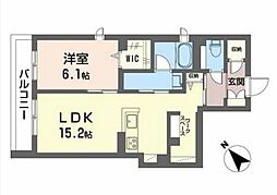 シャーメゾンツールマレー 1LDKの間取図画像