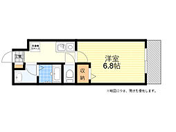 シェルメゾン優 1Kの間取図画像