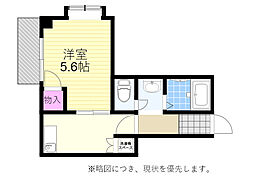 コンフォート岸部 1DKの間取図画像
