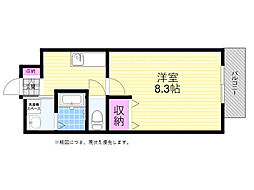 グローフラール 1Kの間取図画像