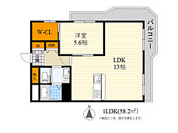 千里グリーンマンション 1LDKの間取図画像