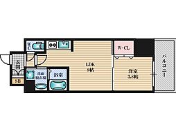 COMFORIA江坂 1LDKの間取図画像