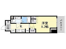 COMFORIA江坂 1Kの間取図画像