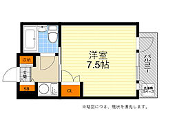 メイト緑地公園 1Kの間取図画像