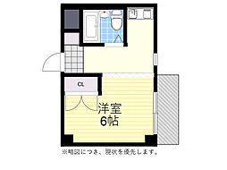 R&E関大前マンション 1Kの間取図画像