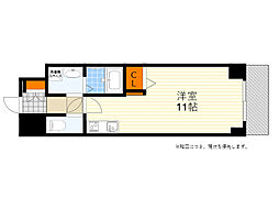 グランブルジュ ワンルームの間取図画像