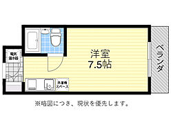 ヴィラほった ワンルームの間取図画像