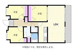 ロイヤルヒルズ待兼山 3LDKの間取図画像