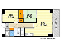 フローイント・上長 2LDKの間取図画像