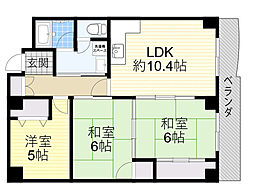 パークビュー橋 3LDKの間取図画像
