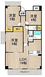 インプルーブ緑地公園 3LDKの間取図画像