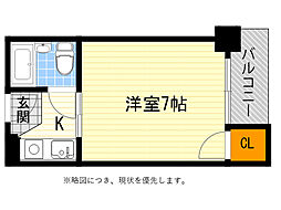 ビスタ泉町 1Kの間取図画像