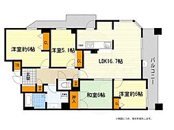 セレッソコート千里中央アネックス 4LDKの間取図画像