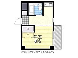 R&E関大前マンション 1Kの間取図画像