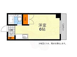キャロル江坂 ワンルームの間取図画像