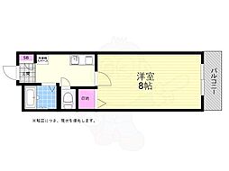 アビタシオン奈佐原A棟 1Kの間取図画像