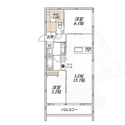 ヘーベルメゾン アトル 2LDKの間取図画像