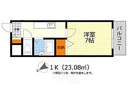 ウィン蛍池 1Kの間取図画像