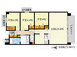 リラフォート千里中央 3LDKの間取図画像
