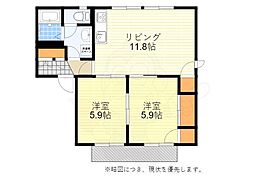 アスター3B棟 2LDKの間取図画像