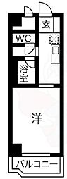 ラピス ワンルームの間取図画像